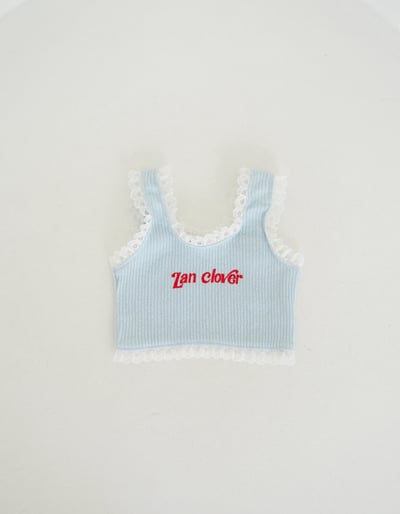 可愛字母拼蕾絲小背心6