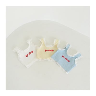 可愛字母拼蕾絲小背心1