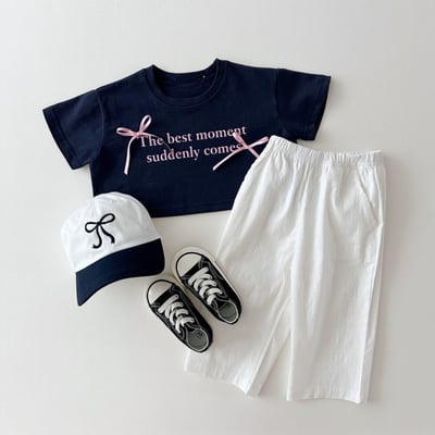 蝴蝶結字母短袖2