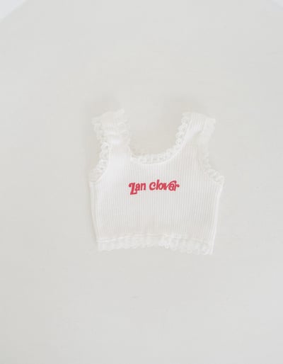 可愛字母拼蕾絲小背心3