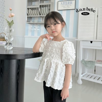 後綁帶泡泡袖 彈性甜美上衣3