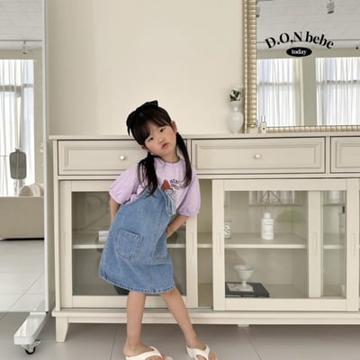 可愛牛仔吊帶裙2