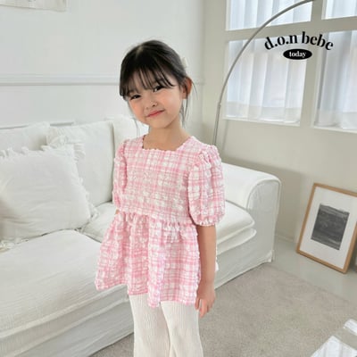 後綁帶泡泡袖 彈性甜美上衣1