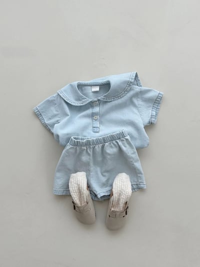 海軍領短袖套裝1