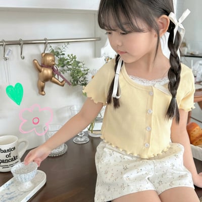 甜心花邊彈性短褲4