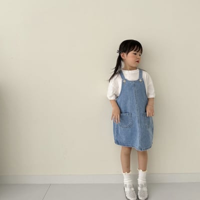 可愛牛仔吊帶裙7