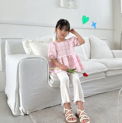 後綁帶泡泡袖 彈性甜美上衣2