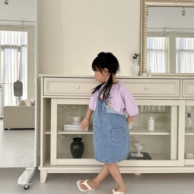 可愛牛仔吊帶裙3