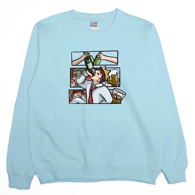 飲水日常(大學T)Hamburger T-Shirt Shop4