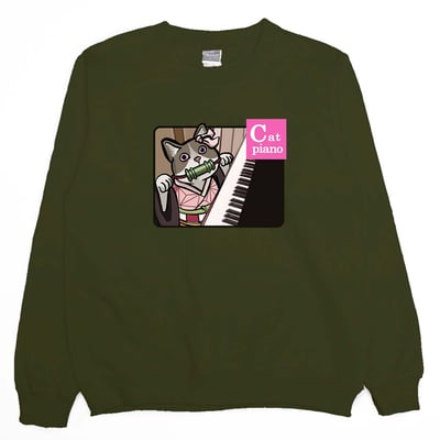 Cat Piano(大學T)Hamburger T-Shirt Shop11