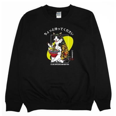 貓吃拉麵(大學T)Hamburger T-Shirt Shop1