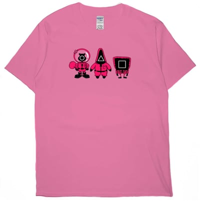 零碼出清 - ○△□海綿遊戲(短T) 蜜桃紅L1