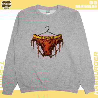 正義胖次(戰損版)(大學T)Hamburger T-shirt shop4