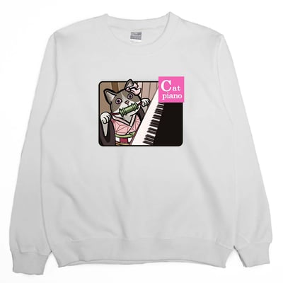 Cat Piano(大學T)Hamburger T-Shirt Shop3