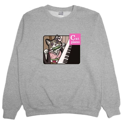 Cat Piano(大學T)Hamburger T-Shirt Shop8