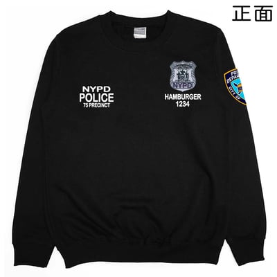 零碼出清 - NYPD警察(大學T) 黑XS2