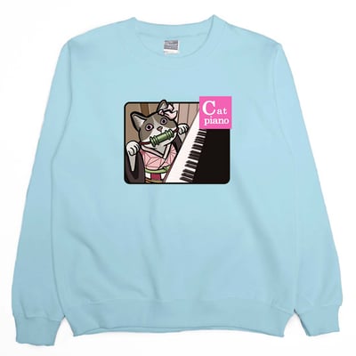 Cat Piano(大學T)Hamburger T-Shirt Shop1