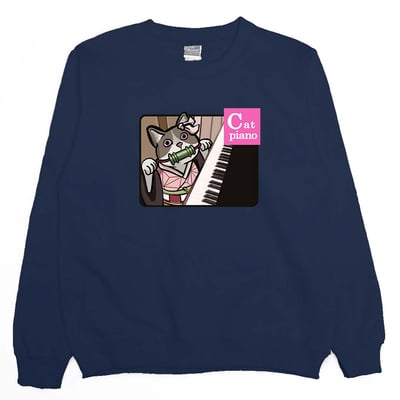 Cat Piano(大學T)Hamburger T-Shirt Shop12