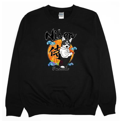 拔刀哈士奇(大學T)Hamburger T-Shirt Shop4