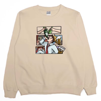 飲水日常(大學T)Hamburger T-Shirt Shop1