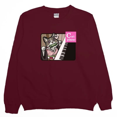 Cat Piano(大學T)Hamburger T-Shirt Shop9