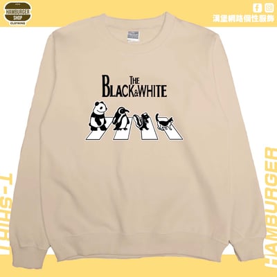 黑白動物(大學T)Hamburger T-shirt shop1