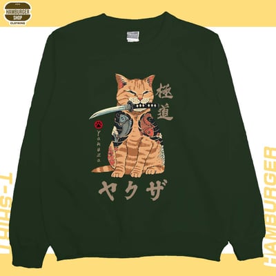 極道貓(大學T)Hamburger T-Shirt Shop7