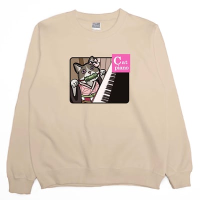 Cat Piano(大學T)Hamburger T-Shirt Shop2