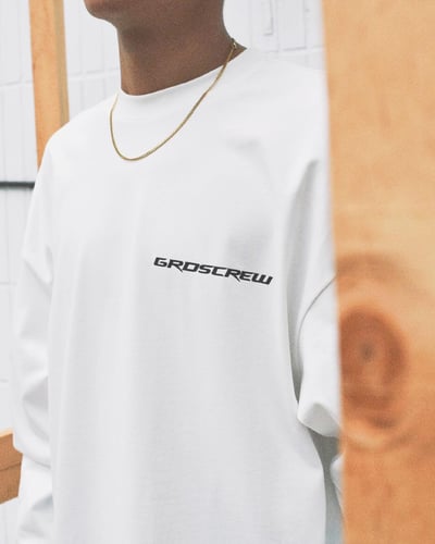 RACING LOGO L/S TEE(白)8