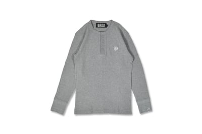 G'$ Goethe WAFFLE HENLEY LONG SLEEVE TEE(灰)1