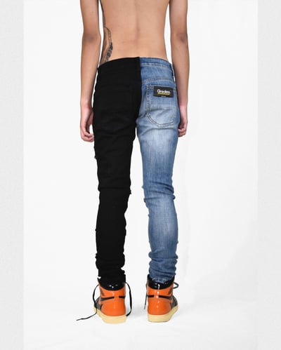 HIT JEANS (L/R)  陰陽破壞牛仔褲5