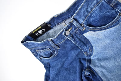 COLLAGE PATCH JEANS 不對襯拼貼牛仔褲4