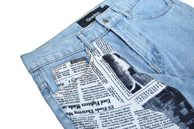 News Patch Jeans 報紙牛仔褲(水藍)3