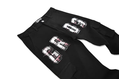 PLAID PATCH POCKET PANTS字母布章開扣口袋褲4