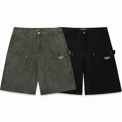 DOUBLE KNEE CARPENTER SHORTS(黑)8