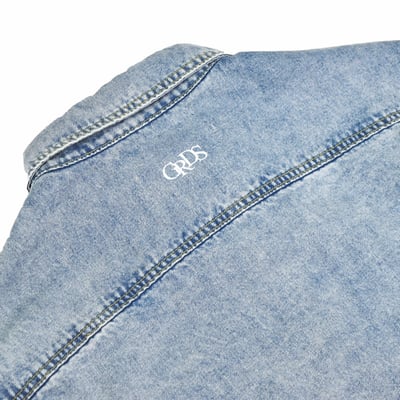 CURSIVE DENIM SHIRT草寫刺繡牛仔襯衫(藍)7