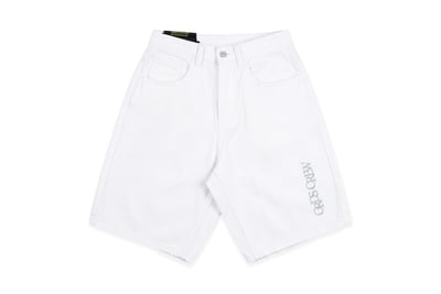GRDSCREW STRAIGHT LOGO DENIM SHORTS(白)1