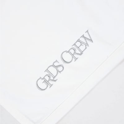 GRDSCREW STRAIGHT LOGO DENIM SHORTS(白)3