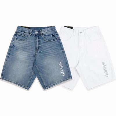 GRDSCREW STRAIGHT LOGO DENIM SHORTS(藍)8