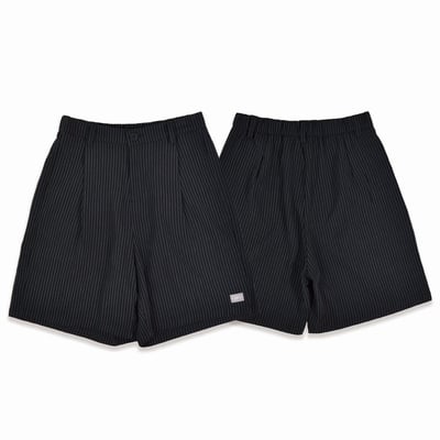 LABEL PINSTRIPE SHORTS(黑白直紋)6