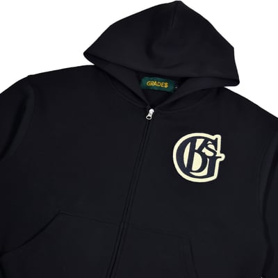 THE SIGN BADGE ZIPPER HOODIE(太空棉/黑)2