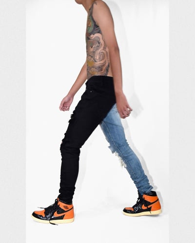 HIT JEANS (L/R)  陰陽破壞牛仔褲4