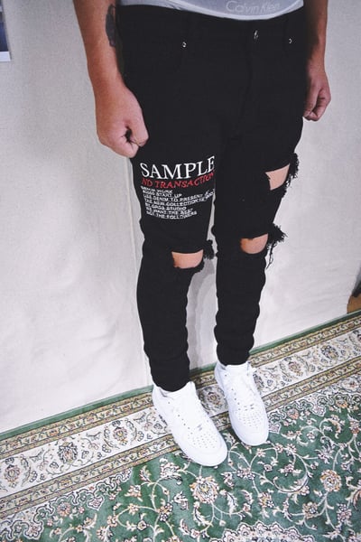 SAMPLE / NO TRANSACTION 沒有交易樣板破壞牛仔褲11