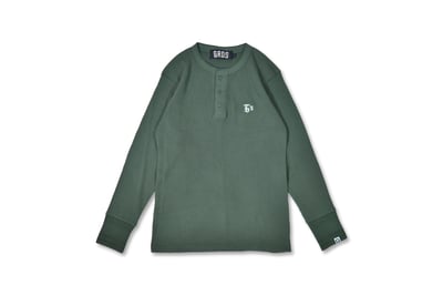 G'$ Goethe WAFFLE HENLEY LONG SLEEVE TEE(綠)1