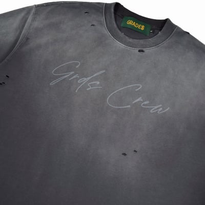 HANDWRITING LOGO DISTRESSED WASHED T-Shirt(水洗黑)9