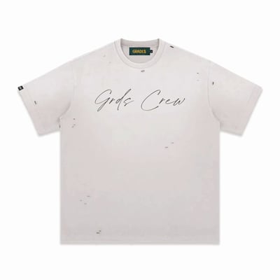 HANDWRITING LOGO DISTRESSED WASHED T-Shirt(水洗米)2