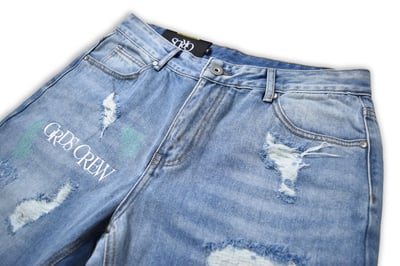 DAMAGE PATCH 錯位電繡補丁牛王(藍牛)7