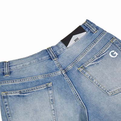GRDSCREW STRAIGHT LOGO DENIM SHORTS(藍)5
