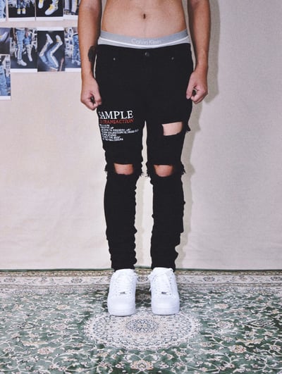 SAMPLE / NO TRANSACTION 沒有交易樣板破壞牛仔褲9