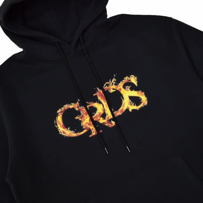 FIRE LOGO HOODIE(黑)2